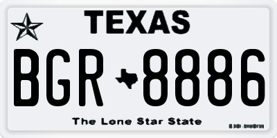 TX license plate BGR8886