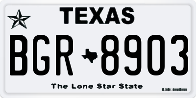 TX license plate BGR8903