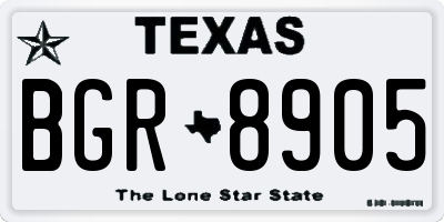 TX license plate BGR8905