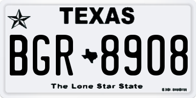 TX license plate BGR8908