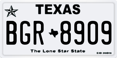 TX license plate BGR8909