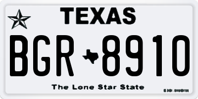 TX license plate BGR8910