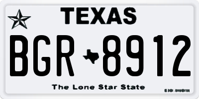 TX license plate BGR8912