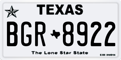 TX license plate BGR8922