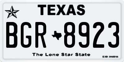 TX license plate BGR8923