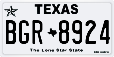 TX license plate BGR8924