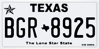 TX license plate BGR8925
