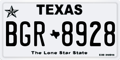 TX license plate BGR8928
