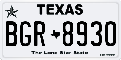 TX license plate BGR8930