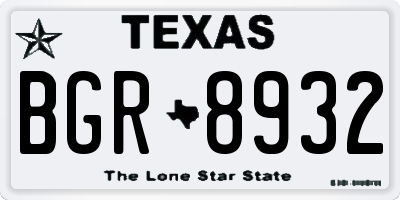 TX license plate BGR8932