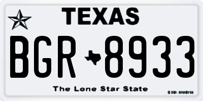 TX license plate BGR8933