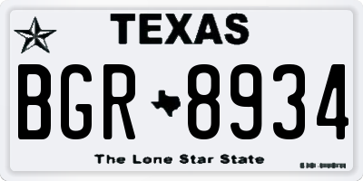TX license plate BGR8934