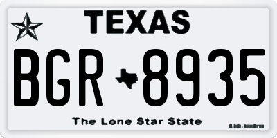 TX license plate BGR8935