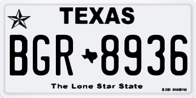 TX license plate BGR8936