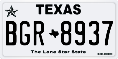TX license plate BGR8937