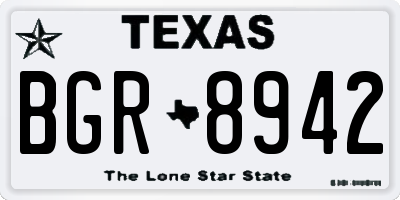 TX license plate BGR8942