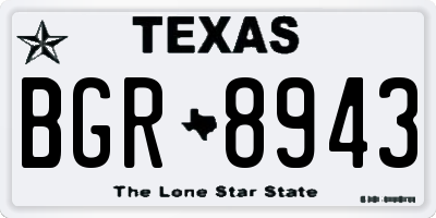 TX license plate BGR8943