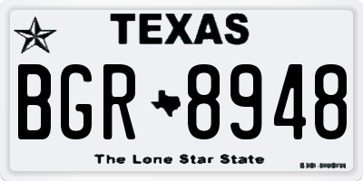 TX license plate BGR8948