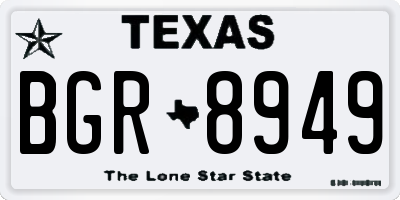 TX license plate BGR8949