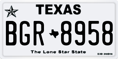 TX license plate BGR8958