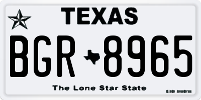 TX license plate BGR8965
