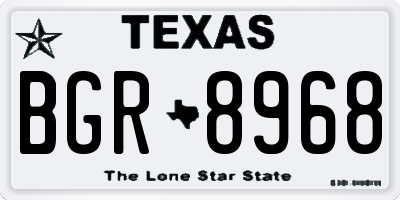 TX license plate BGR8968