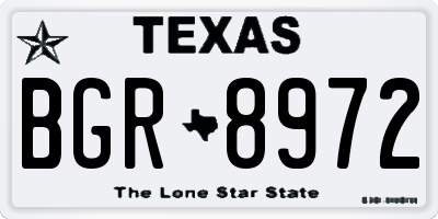 TX license plate BGR8972