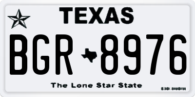 TX license plate BGR8976