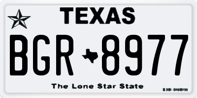 TX license plate BGR8977