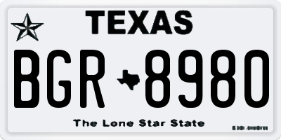 TX license plate BGR8980