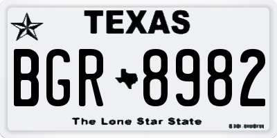 TX license plate BGR8982