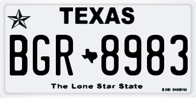 TX license plate BGR8983