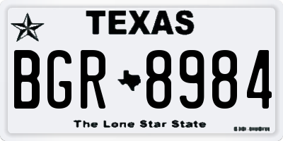 TX license plate BGR8984