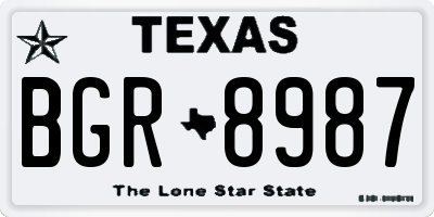 TX license plate BGR8987