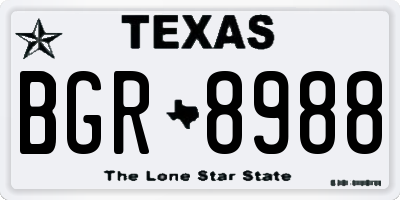 TX license plate BGR8988