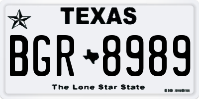 TX license plate BGR8989