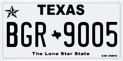 TX license plate BGR9005