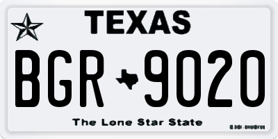 TX license plate BGR9020