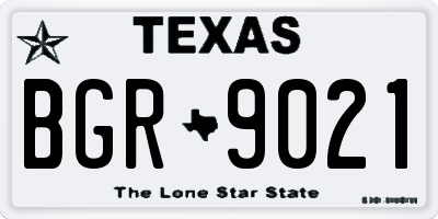 TX license plate BGR9021