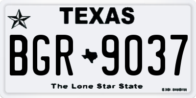 TX license plate BGR9037