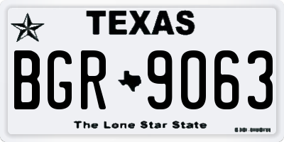 TX license plate BGR9063