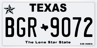 TX license plate BGR9072