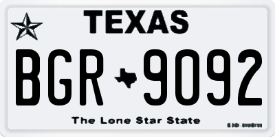 TX license plate BGR9092