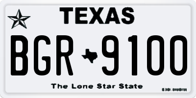 TX license plate BGR9100