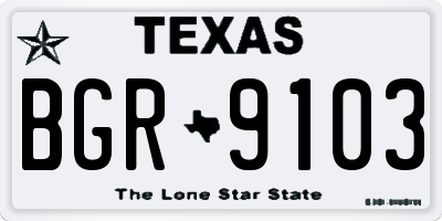 TX license plate BGR9103
