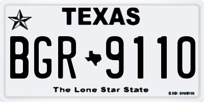 TX license plate BGR9110