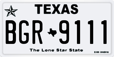 TX license plate BGR9111
