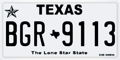 TX license plate BGR9113