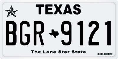 TX license plate BGR9121