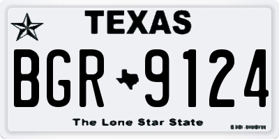 TX license plate BGR9124